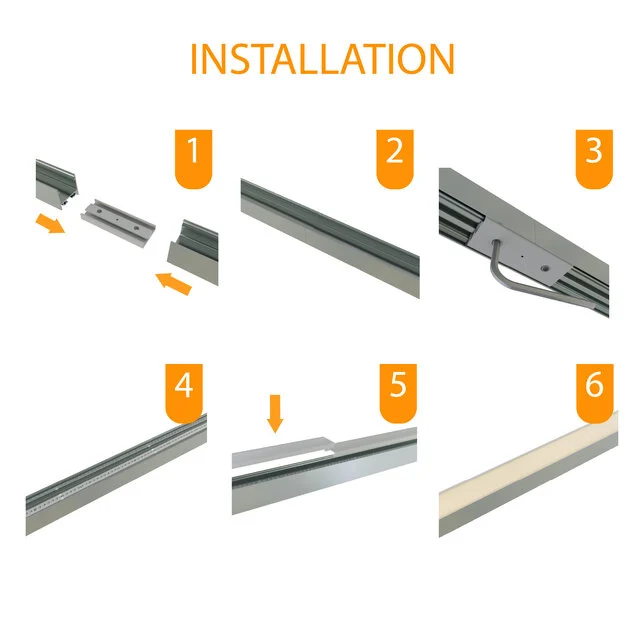 LED profiel rechte verbinding voor XL306ALU, XL306WIT, XL306ZWART