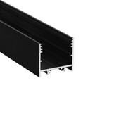 VARIO30-02 ACDE-9/TY LED profiel 3 meter - 33,4 x 15,9 mm - Zwart geanodiseerd - met opaal afdekkap
