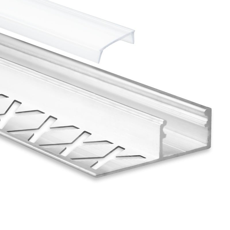 FP2 LED tegel- en stucprofiel - Geanodiseerd aluminium - afdekking naar keuze