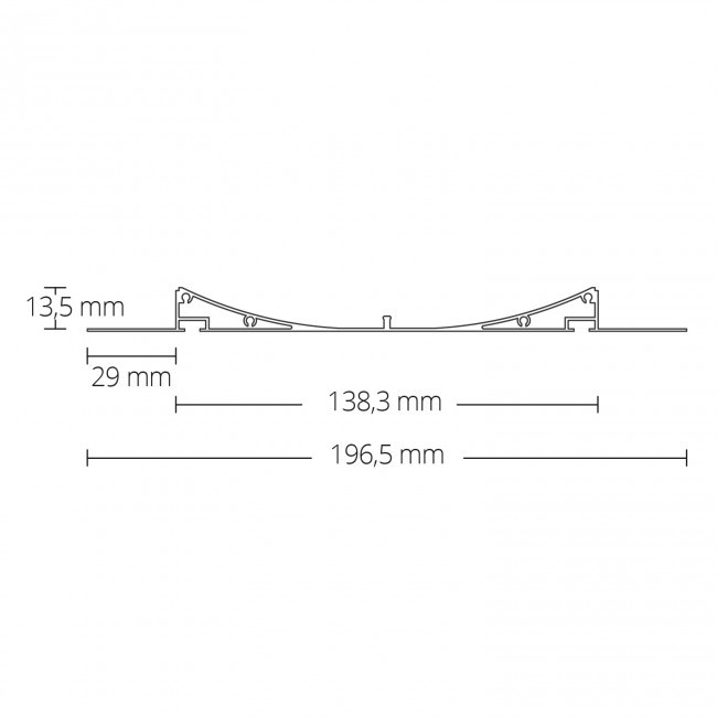 LED gips profiel 2 meter 33 mm x 16,8 mm GIPS11ALU