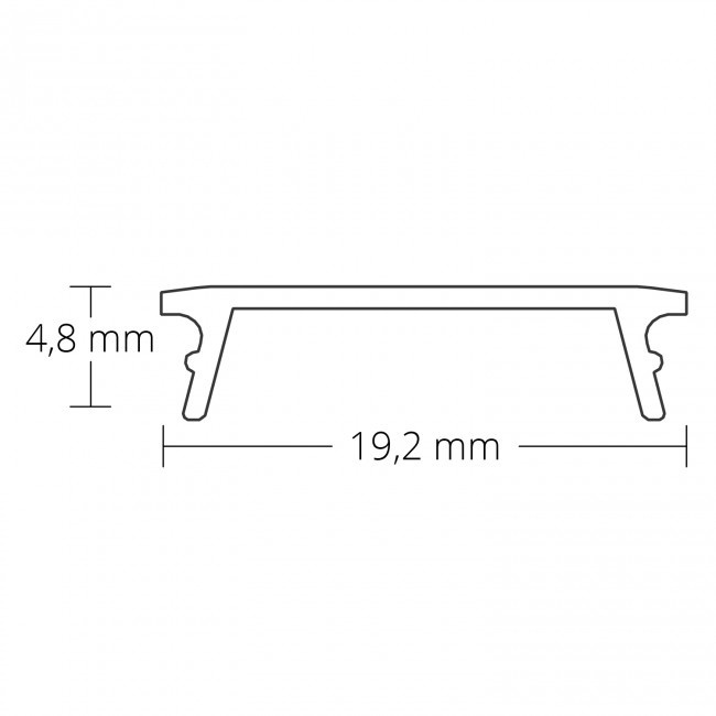 Zwart LED opbouw profiel met cover 18,1 mm x 19,02 mm - 18ZWART