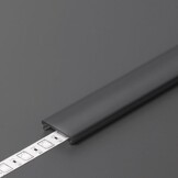 Zwart LED opbouw profiel met cover 18,1 mm x 19,02 mm - 18ZWART