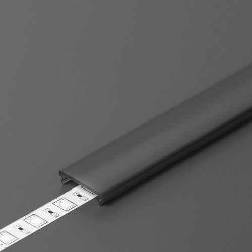 Zwart LED opbouw profiel met afdekking 18,1 mm x 19,02 mm - 18ZWART
