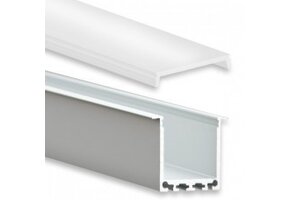 PN7V2 hoog LED inbouwprofiel - Geanodiseerd aluminium - afdekking naar keuze