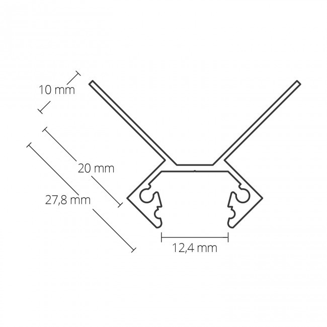 LED stuc hoekprofiel 2 meter 27,80 mm x 20 mm C23STUC BUITENHOEK