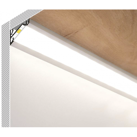 LED hoekprofiel met afdekking 24 mm x 19,4 mm - C21Zwart