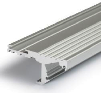 LED strip trapprofiel met cover 41,5 mm x 20,6 mm - D10ALU
