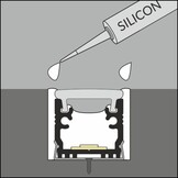 LED strip vloerprofiel 2 meter met cover 15,8 mm x 13,70 mm - VLOER12