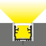 LED strip vloerprofiel 2 meter met cover 15,8 mm x 13,70 mm - VLOER12