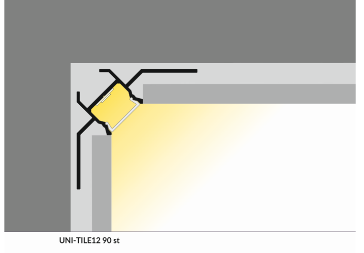 LED tegel en stuc hoekprofiel 2 meter 39,9 mm x 39,9 mm C24STUC BINNENHOEK