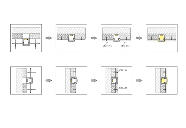 Horizontaal buigbaar LED stucprofiel inclusief cover 55,3 mm x 11 mm STUC360