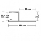 Slim LED stucprofiel 2 meter met opaal klikafdekking 33mm x 11,90 mm - SLIMSTUC04