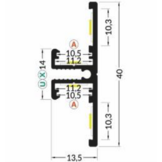 LED strip profiel Up Down - met cover 13,5 mm x 40 mm - UpDown02ZWART