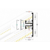 LED strip profiel Up Down - met cover 13,5 mm x 40 mm - UpDown02ZWART