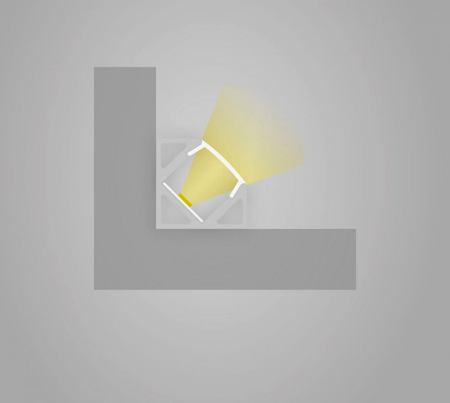 PO23 LED hoekprofiel - Geanodiseerd aluminium - afdekking naar keuze