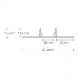 TBP5 extra breed LED gipsprofiel - Geanodiseerd aluminium - afdekking naar keuze
