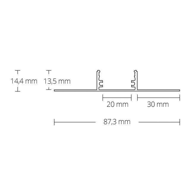 TBP5 extra breed LED gipsprofiel - Geanodiseerd aluminium - afdekking naar keuze