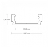 Aluminium LED strip profiel met klikcover 16,80mm x 6,47mm - 01ALU