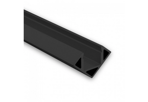 Zwart LED hoekprofiel met cover 25,66mm x 18,01mm - C23ZWART