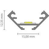 LED hoekprofiel inclusief cover 27.05 x 12.35 mm - 323ALU