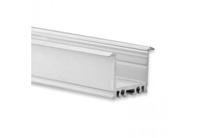 Verzonken LED strip profiel 2 meter met vlakke cover 30 mm x 23 mm - XLinbouw08ALU
