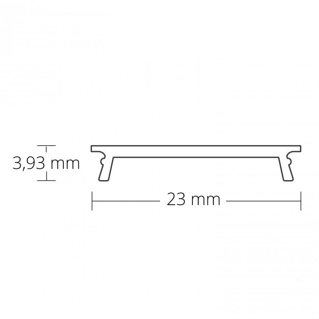 Verzonken LED strip profiel 2 meter met vlakke cover 30 mm x 23 mm - XLinbouw08ALU