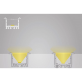 Verzonken LED strip profiel 2 meter met vlakke cover 30 mm x 23 mm - XLinbouw08ALU