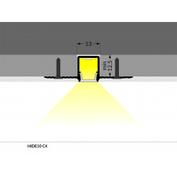 Trimless LED profiel plafond stuc met klikafdekking 50,4 mm x 14,7 mm - Trimless10ALU