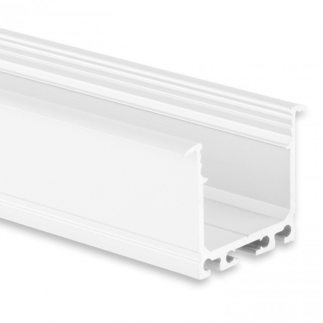 Wit XL LED inbouw profiel met klikafdekking 36.79mm x 26,00mm - XL07WIT