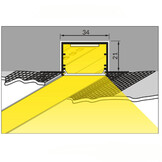 VARIO30-05 ACDE-9 diep trimless LED stucprofiel - Geanodiseerd aluminium - afdekking naar keuze