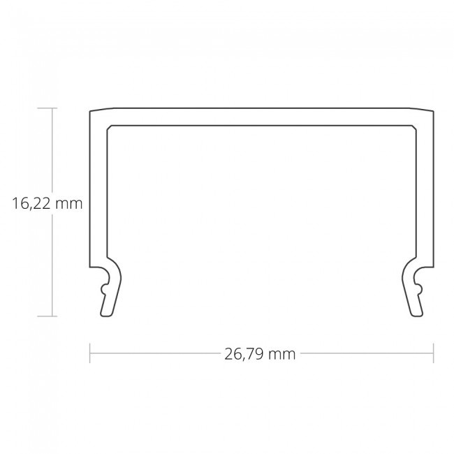 2 meter Losse LED strip profiel cover – Opaal – 25,8mm - C2