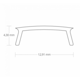 LED opbouw profiel met cover 25,79 mm x 6,5 mm 17ALU