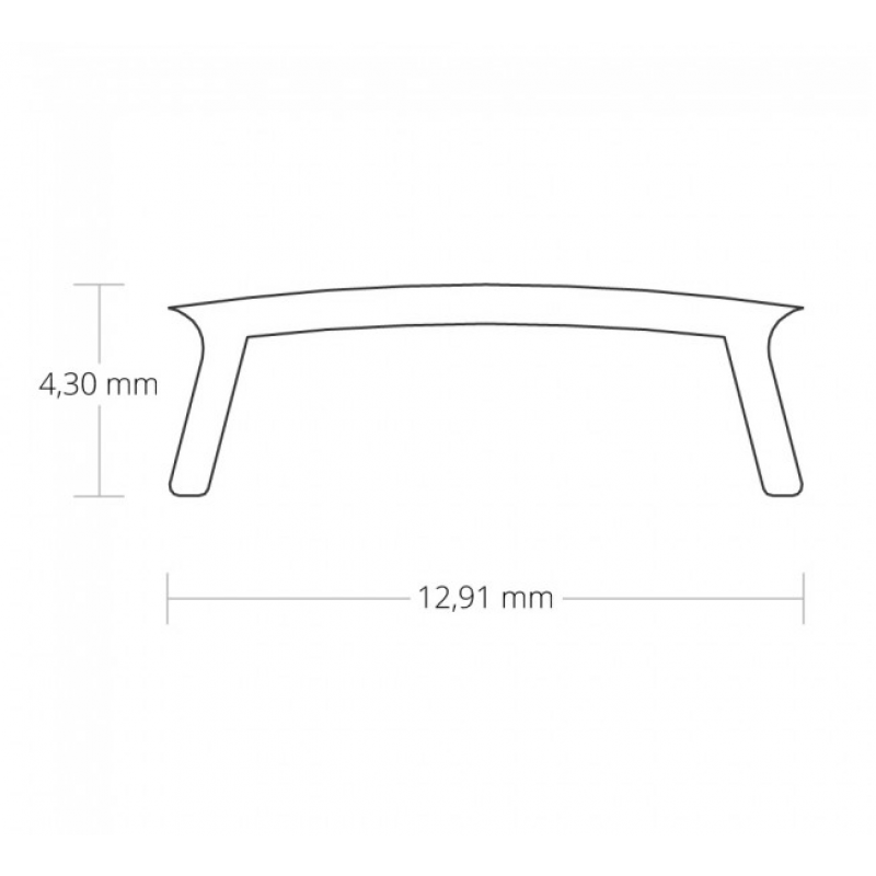 LED opbouw profiel met cover 25,79 mm x 6,5 mm 17ALU