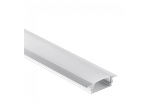 PL8 vlak LED inbouwprofiel - Geanodiseerd aluminium - afdekking naar keuze