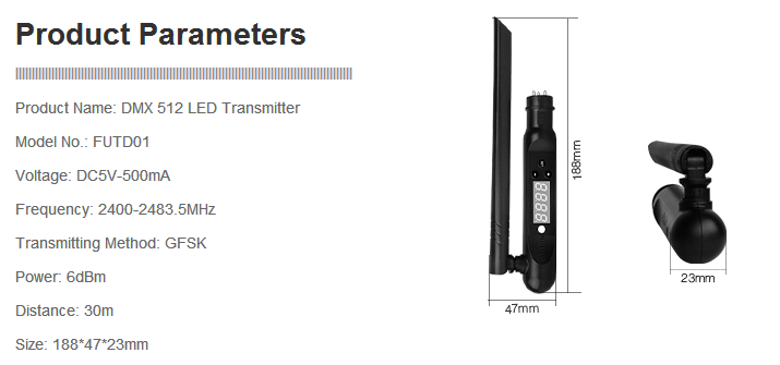 DMX 512 LED antenne FUTD01