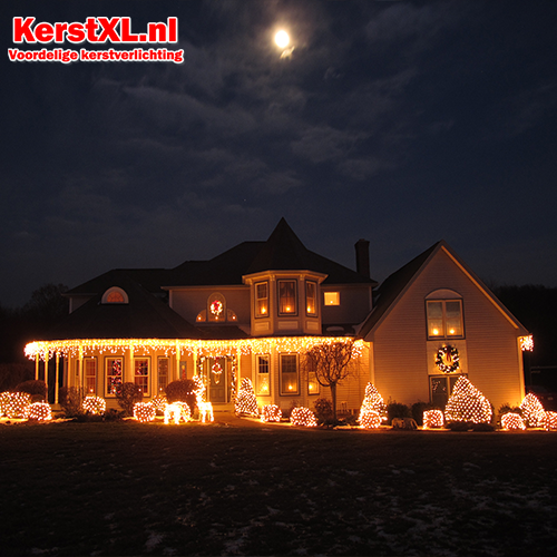 IJspegel kerstverlichting 9,5 meter 477 LED - Warm Wit - transparante kabel - Luksus