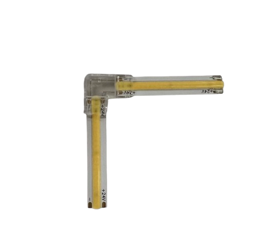 COB LED Strip - 90 graden transparante hoek connector 3000K COB - IP20