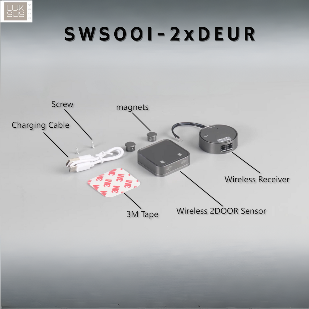 Draadloze dubbele deursensor LED - SWS001-2xDEUR