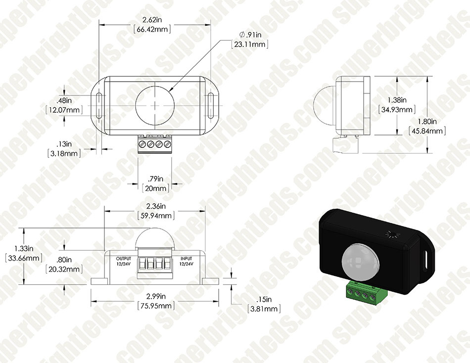 PIR bewegingssensor instelbaar - LED max 8 ampere