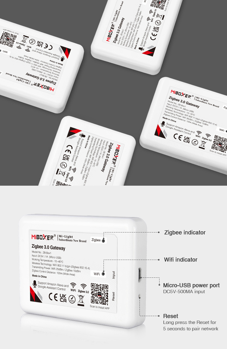 Zigbee 3.0 Gateway draadloos - Smarthome LED aansturing