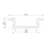 Verzonken LED strip profiel 2 meter met opaal klikcover 16 mm x 6,10 mm 08.2ALU