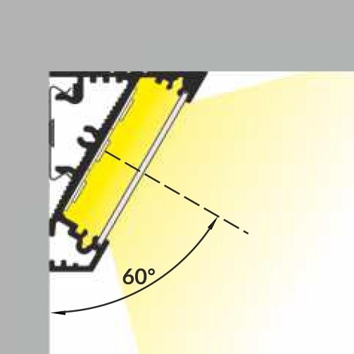 LED hoekprofiel met afdekking 34 mm x 26,8 mm - C27ALU