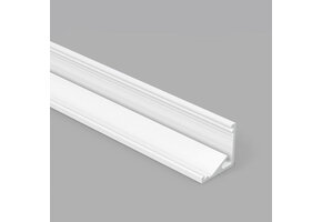 Wit LED hoekprofiel 2 meter met opaal cover 16,5 mm x 16,5 mm - CABI12 - RAL9003 - C12WIT