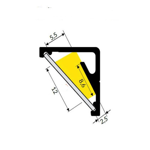 Wit LED hoekprofiel 2 meter met opaal afdekking 16,5 mm x 16,5 mm - C12WIT