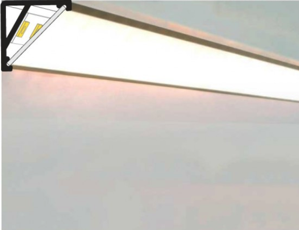 Wit LED hoekprofiel 2 meter met opaal afdekking 16,5 mm x 16,5 mm - C12WIT
