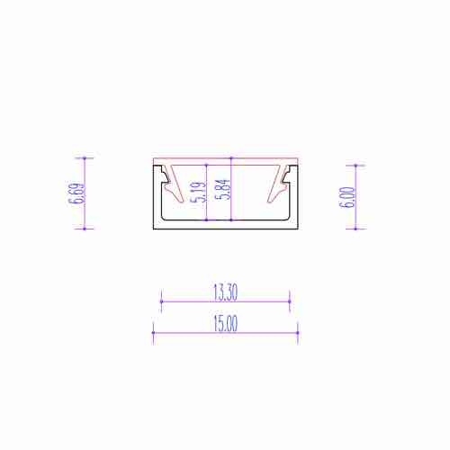 LED profiel met klikafdekking 15mm x 6mm - 301ALU
