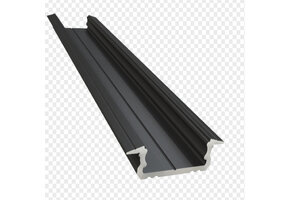 Zwart LED inbouw profiel 2 meter met opaal klikcover 16 mm x 6,10 mm 08.2ZWART