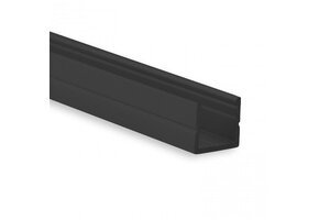 Zwart LED strip profiel met klikcover 10 mm x 9,2 mm - SLIM08ZWART