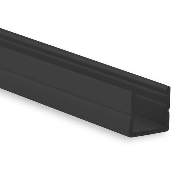 Zwart LED profiel met klikafdekking 10 mm x 9,2 mm - SLIM08ZWART