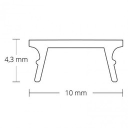 Zwart LED profiel met klikafdekking 10 mm x 9,2 mm - SLIM08ZWART